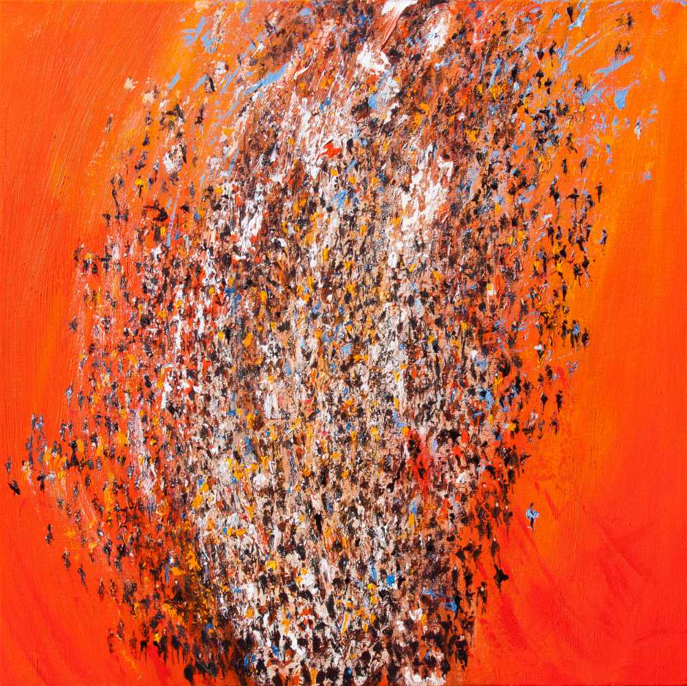 Emotive crowds art on canvas titled Emotive Reaction © Neil McBride 2020