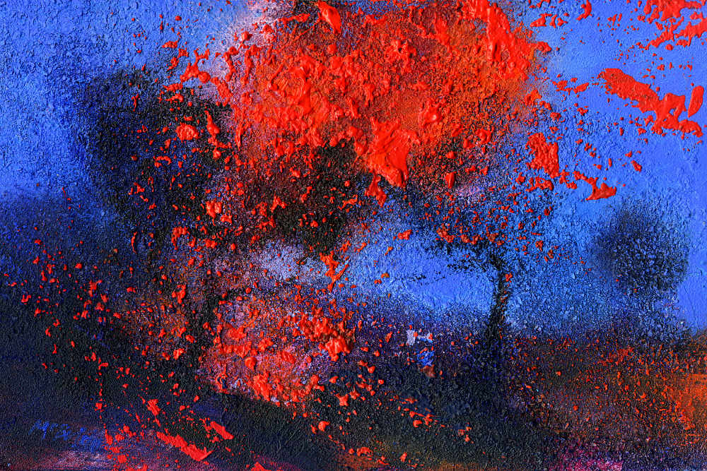Flame Tree original contemporary landscape painting by Neil McBride