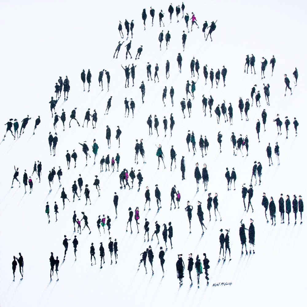 Forming a Queue - Another McBride original crowd painting worth waiting for? - Neil McBride Art