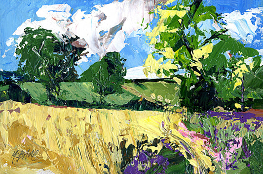 An expressive original painting of Whinny Bank near Coxwold in North Yorkshire, England © Neil Mcbride 2019
