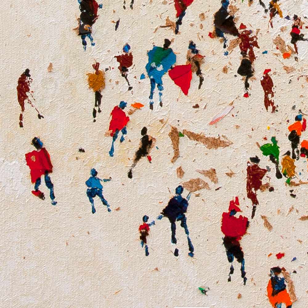 After The Rally, canvas print detail showing the spontaneous style of this lively crowd artwork.