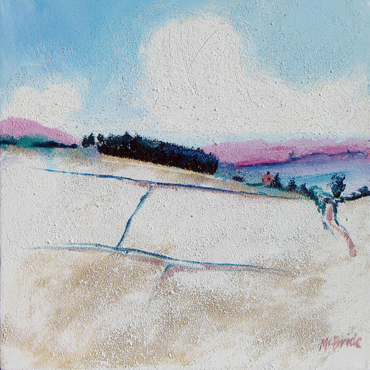 Winter landscape painting titled Copse in Snow © Neil McBride 2019