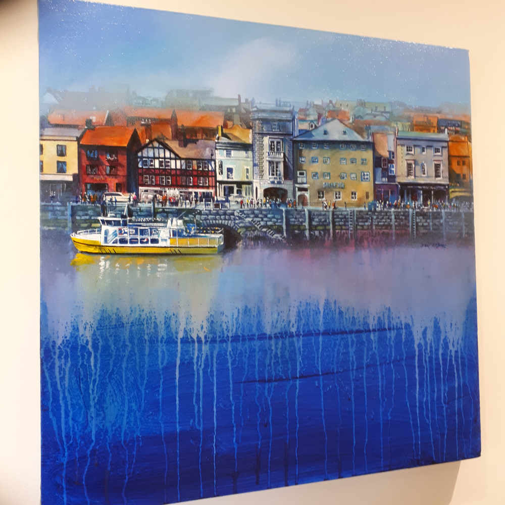 A little more interesting water in this one of a a series of paintings of Whitby harbour by Neil McBride