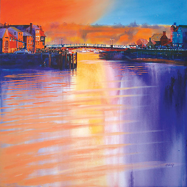 Whitby paintings like this of the Swing Bridge are available at Neil McBride Art