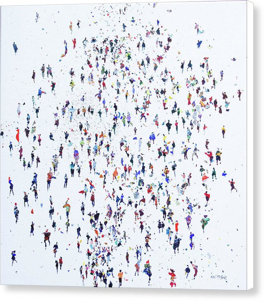 Crowds of people captured on canvas prints