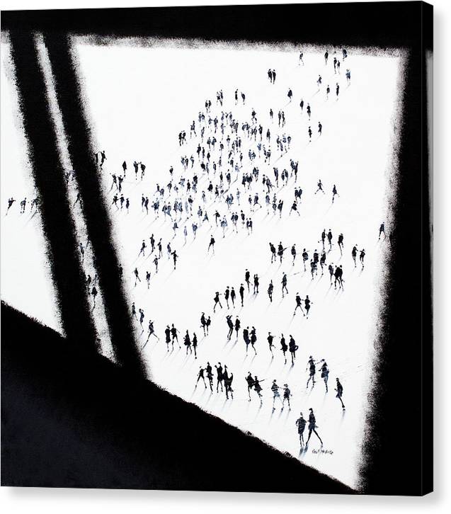 Kline Viewpoint. The juxtaposition of a figurative crowd of people and an abstract  architectonic black frame. © Neil McBride 2025