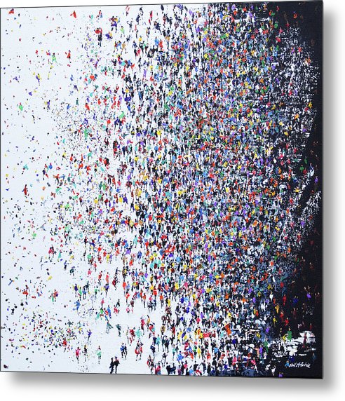 Migration of people captured on aluminium metal prints