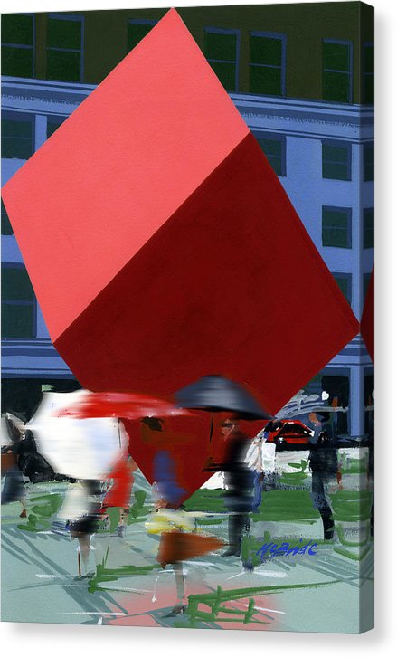 Red Cube New York art canvas © Neil McBride 2020