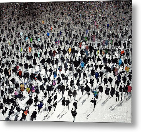 Rush Hour crowd of commuters on a metal print for a long lasting retirement gift © Neil McBride 2019