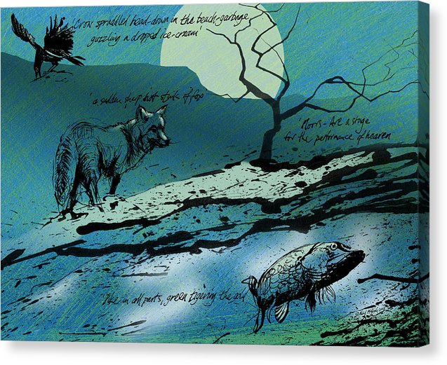Ted Hughes poetry tribute mural design commissioned for the theatre in his birthplace. © Neil McBride 2019