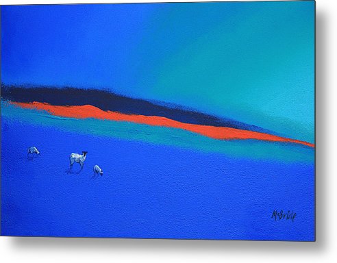 This colour field artwork is titled Three Blues and a Red for obvious reasons. A colour field painting captured on a metal print. © Neil McBride 2019. Printed in the UK