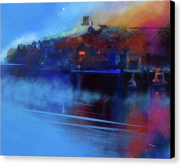 Whitby Moon and Mist - Canvas Print