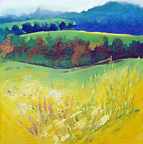 Yellow Meadow - Yorkshire inspired landscape art print on paper © Neil McBride 2021