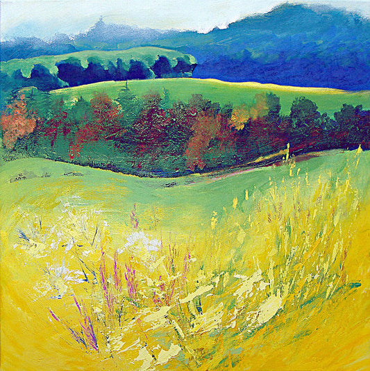 Yellow Meadow - Yorkshire inspired landscape art print on paper © Neil McBride 2021
